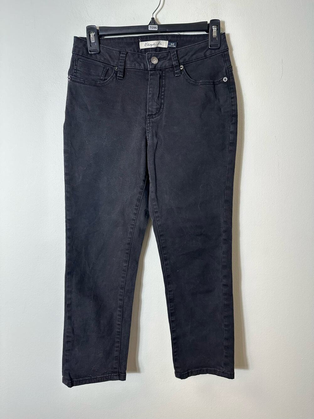 Women's Christopher Blue Black Straight-Leg cropped jeans Sz 2